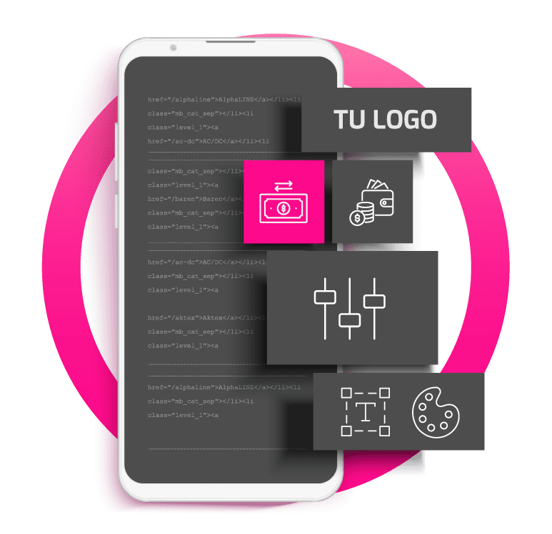 Interfaz de app mostrando experiencias embebidas financieras de Puntored.